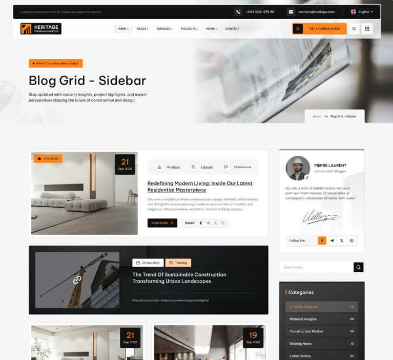 Blogs Grid - Sidebar
